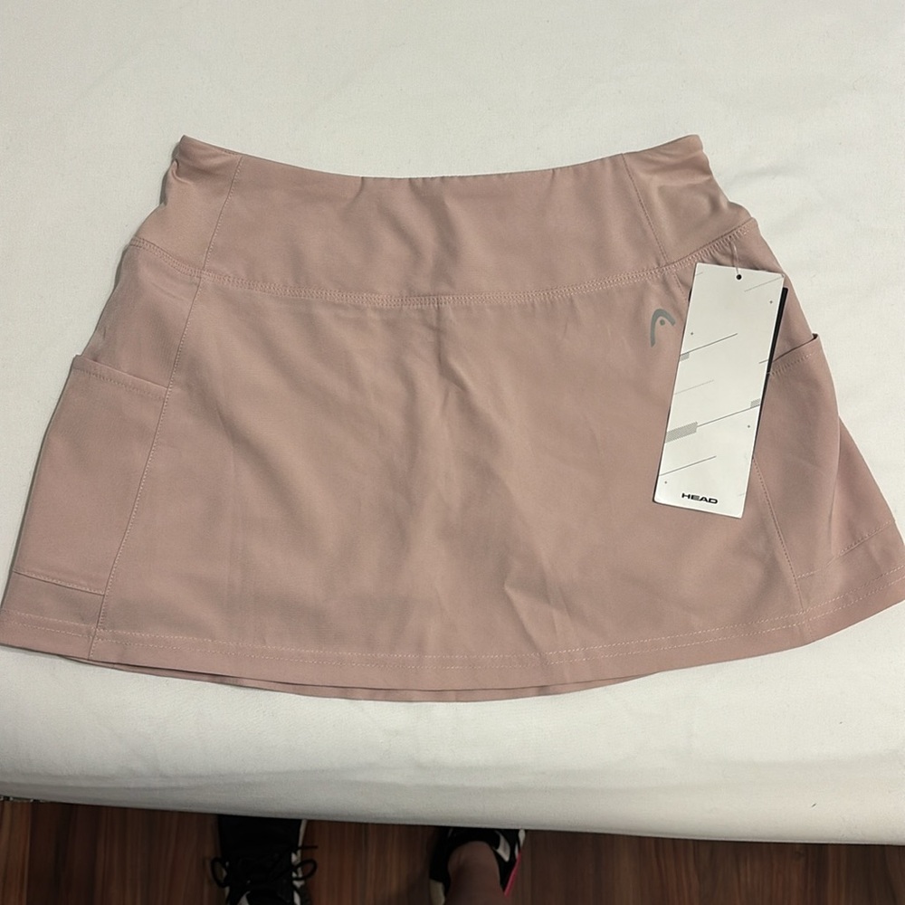 HEAD Slim Tennis Skort with Ball Pocket in XS Dusty Pink